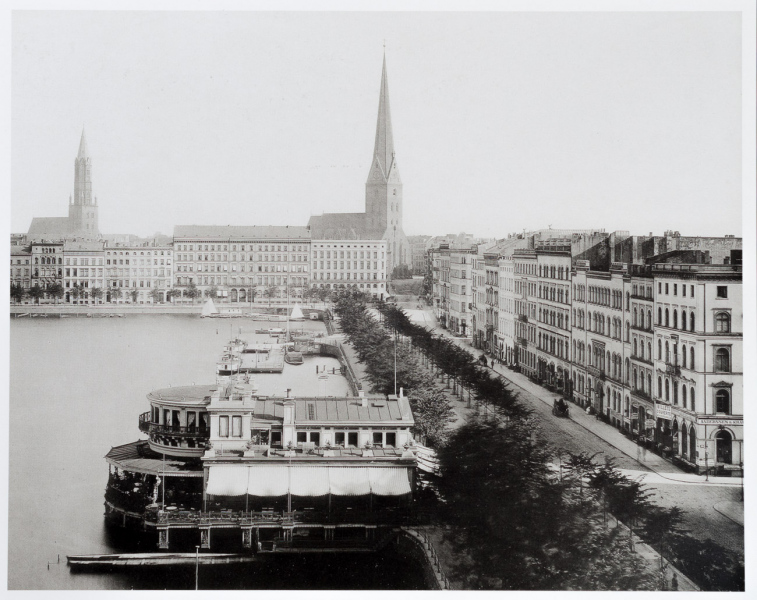 View Over Hamburg's Jungfernstieg 1883