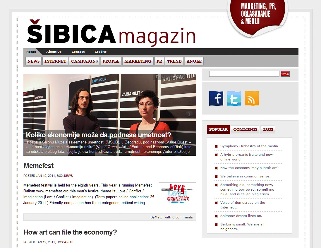 Serbian Magazine for Media: Translations, Creative Consulting